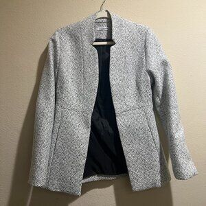 Magnolia Boutique Open Front Grey Herringbone Blazer